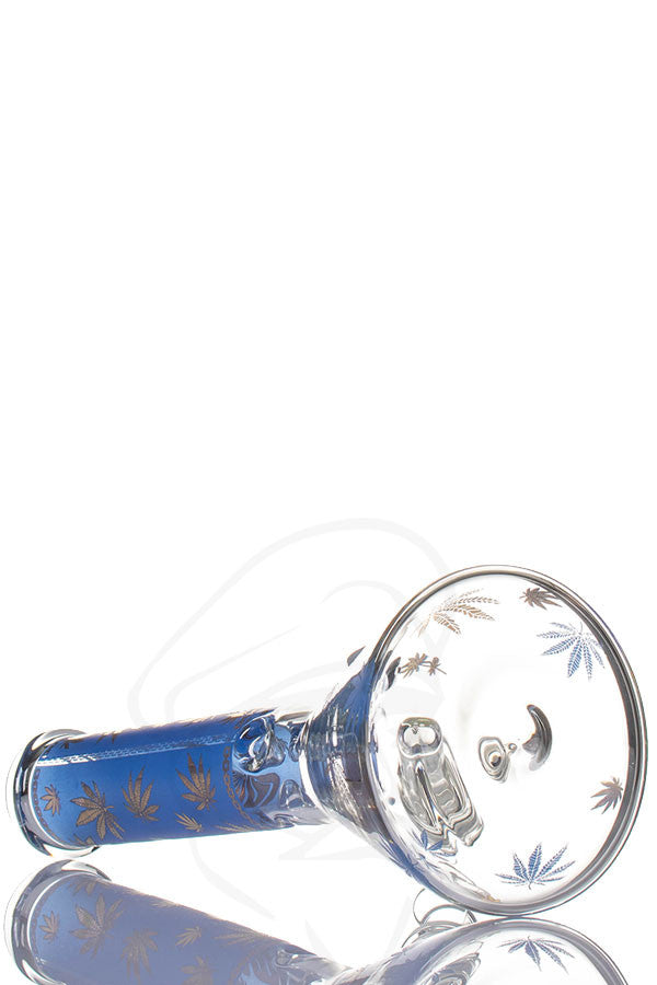 Blaze Glass Golden Beaker 7mm Blue - base view.