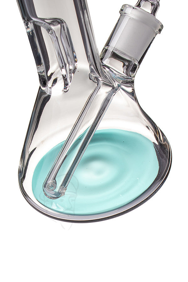 Blaze Glass Mini Beaker Teal - base detail.