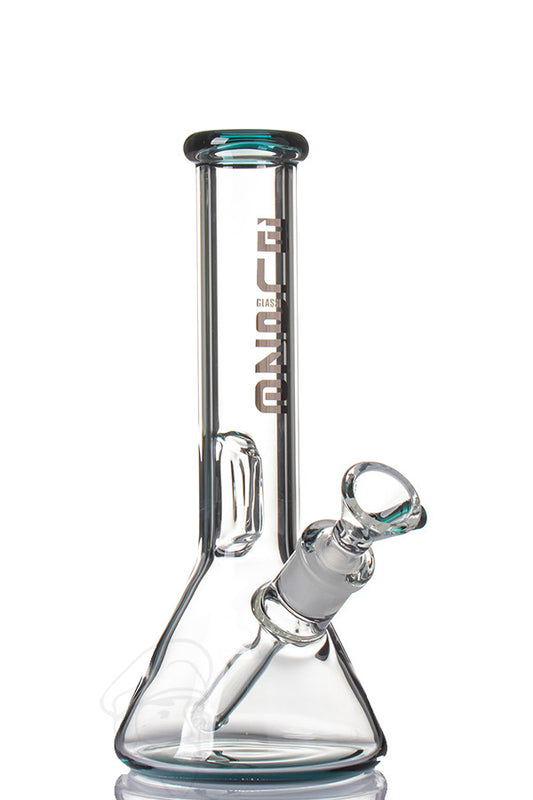 Blaze Glass Mini Beaker Teal Quartz - Cone/Bowl configuration.