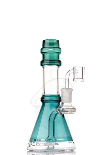 Blaze Glass Shower Head Dab Rig - Teal.