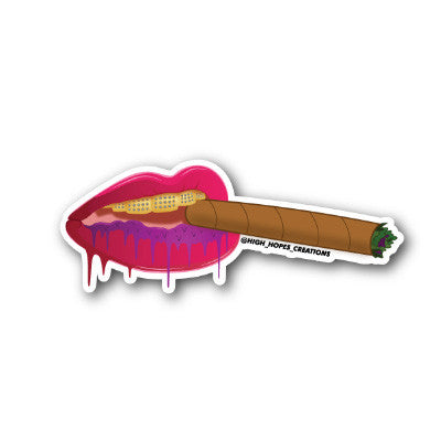 Blunt Lips Sticker – Beefy's Bongs