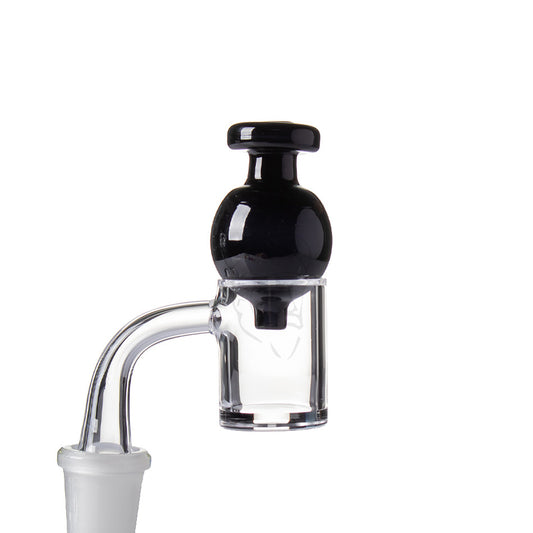 Bubble Carb Cap Black - example of use.
*Quartz banger NOT included.*