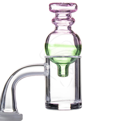 Bubble Carb Cap Pink & Green - example of use.