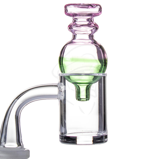 Bubble Carb Cap Pink & Green - example of use.