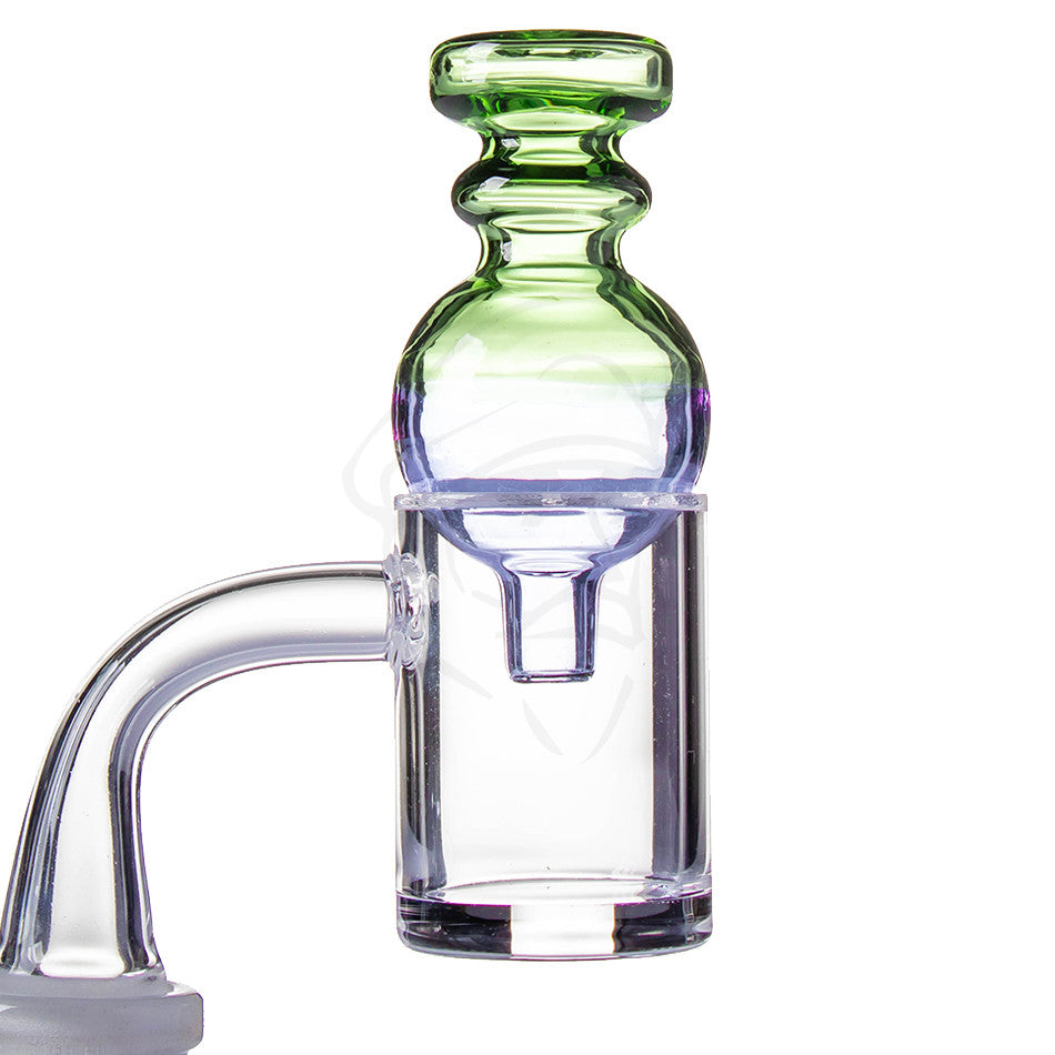 Bubble Carb Cap Purple & Green - example of use.