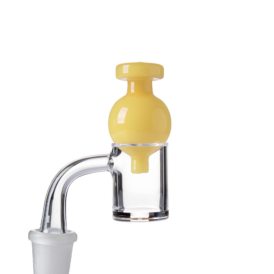 Bubble Carb Cap Yellow - example of use.
*Quartz banger NOT included.*