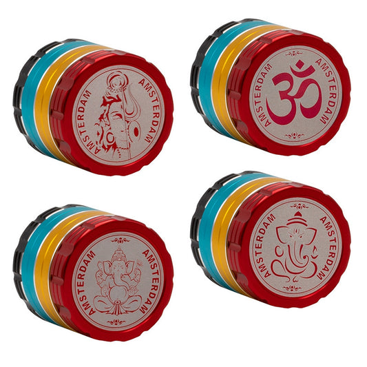 Dope Bros Rasta Grinder 50mm 4 part - all designs example.