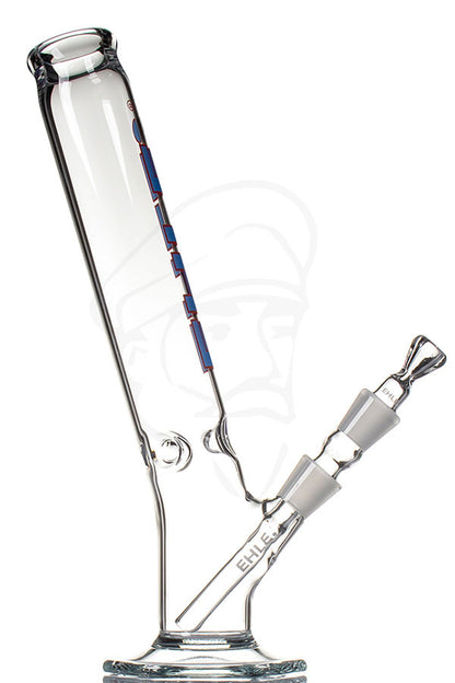 EHLE 500ml Bent Ice Glass Bong Blue - side view.