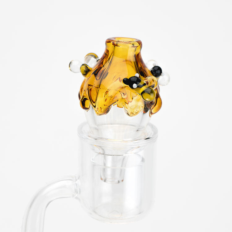Empire Glass Bubble Carb Cap Honey Drip - Example of use.
*Quartz banger not included.*