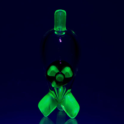 Empire Glass Bubble Carb Cap UV Radioactive Bomb - Example of use. *Under UV light*