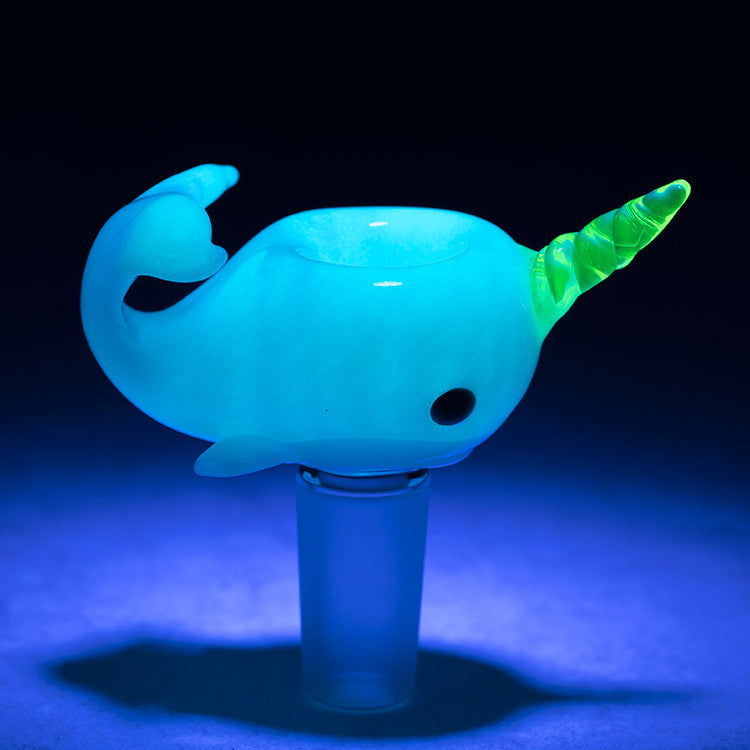 Empire Glass Cone 14.5mm - Radioactive Narwhal. *Shown under black light*