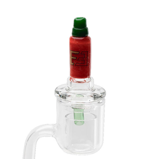 Empire Glass Bubble Carb Cap Sriracha - *Example of use*.