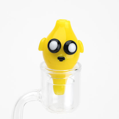 Empire Glass Bubble Carb Cap Yellow Dog - *Example of use*.