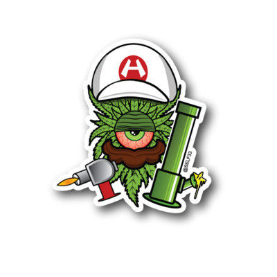 Dab Sticker Fire Mario Dab Sticker – Beefy's Bongs