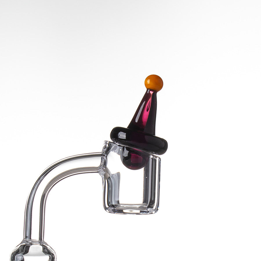 Glass Carb Cap Purple - Example of use with standard 4mm banger.