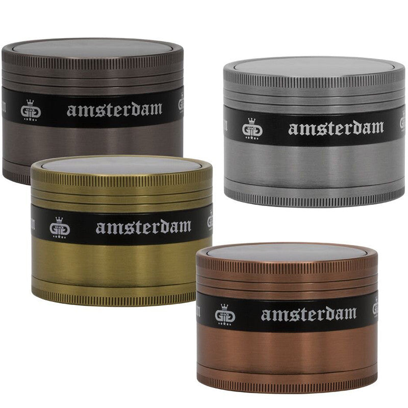 Grace Glass Amsterdam Grinder 63mm 4 part - all colours example.