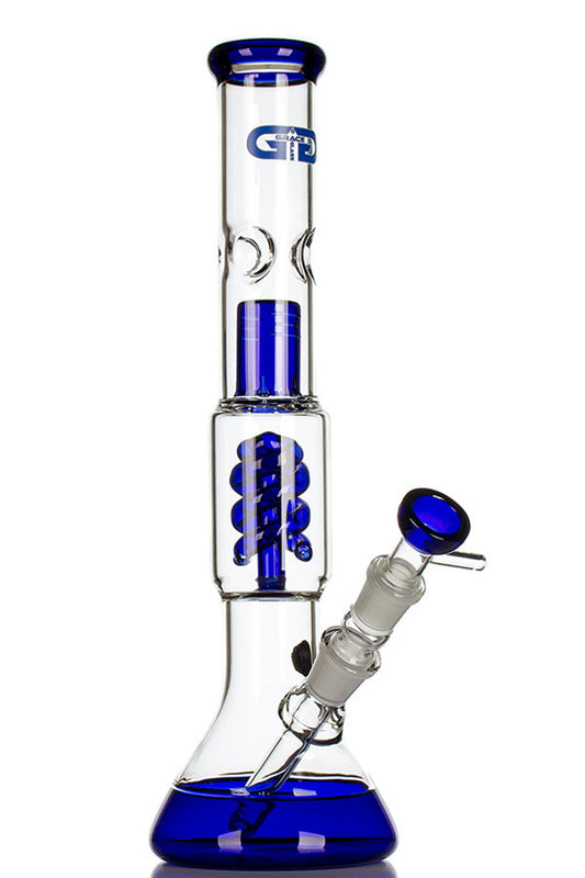 Grace Glass Blue Spiral Perc Beaker