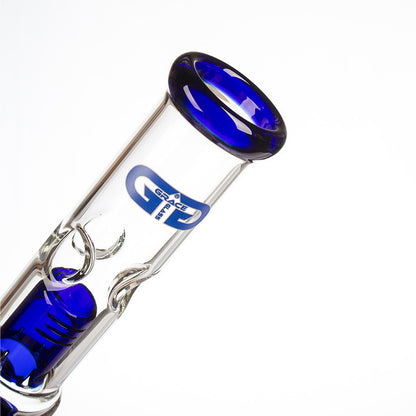Grace Glass Blue Spiral Perc Beaker - mouthpiece
