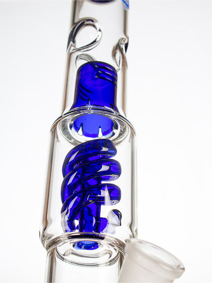Grace Glass Blue Spiral Perc Beaker - percolator