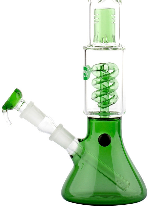 Grace Glass OG Spiral Beaker Green - base detail.