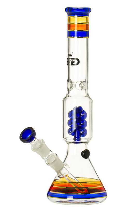 Grace Glass Spiral Perc Beaker - Blue