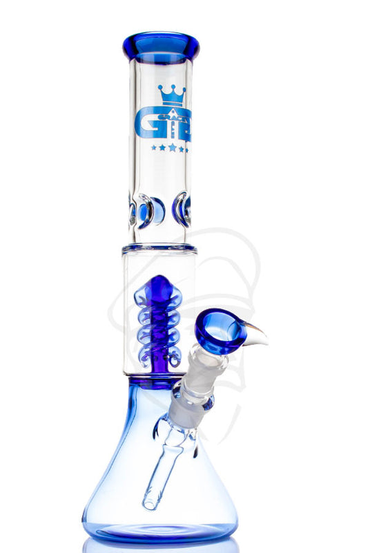 Grace Glass Spiral Perc Beaker Blue.