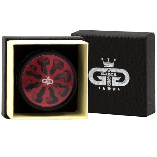 Grace Glass Tornado Grinder 63mm 4 part - Red.