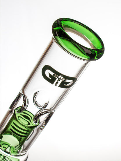 Grace Glass Tree Perc Green - mouthpiece