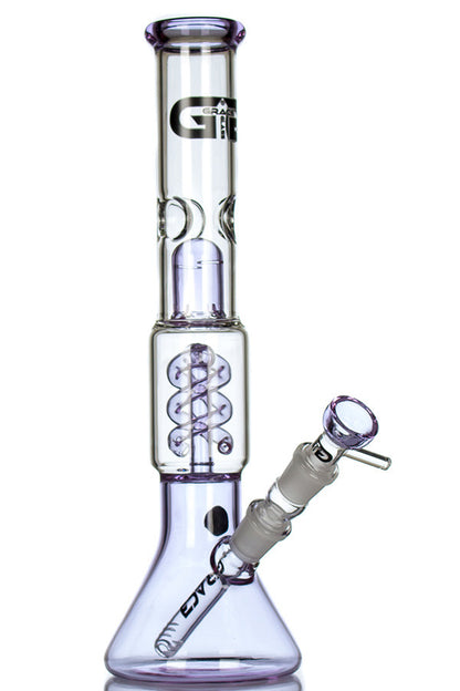 Grace Glass Purple Spiral Perc Beaker