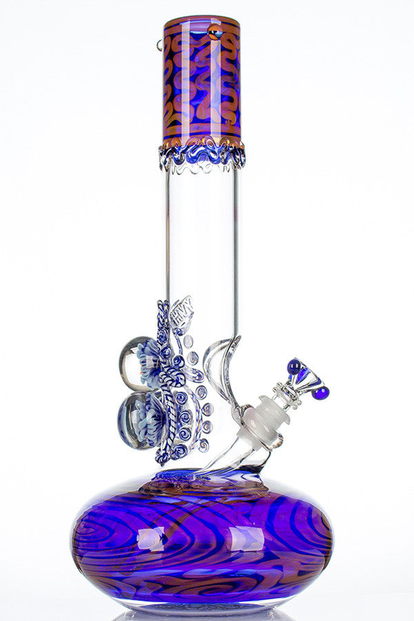 HVY Worked Bubble Beaker Cobalt - side view