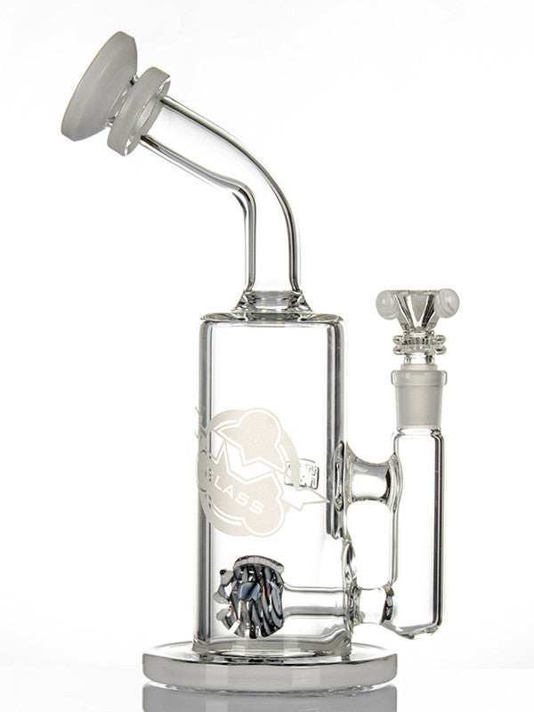 HVY Fish Perc Bubbler Black and White - side view