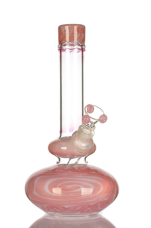 HVY Glass Worked Bubble Beaker Pink