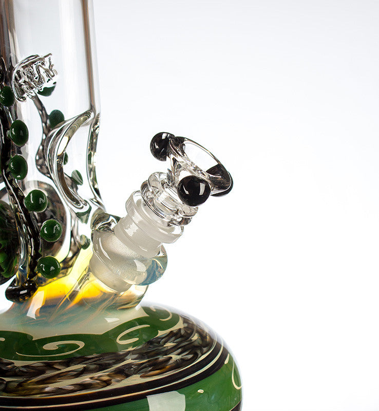 HVY Mini Worked Bubble Beaker Green - bowl detail
