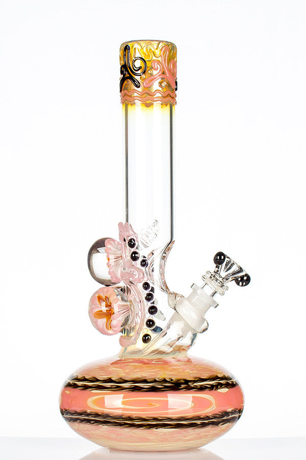 HVY Mini Worked Bubble Beaker Pink - side view