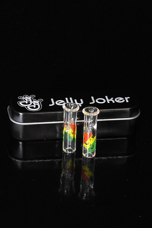 Jelly Joker Glass Tips 2 Pack Rasta - Round and Flat
