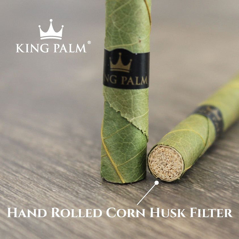 King Palm Mini 2 Pack Lemon Haze - corn husk filter detail.