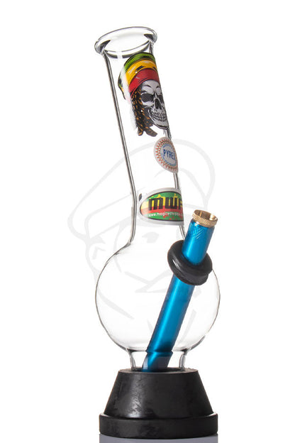 MWP Glass Bong 26cm - Rasta Skull.