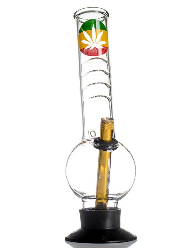 MWP Glass bong - Leafy Grip - Rasta