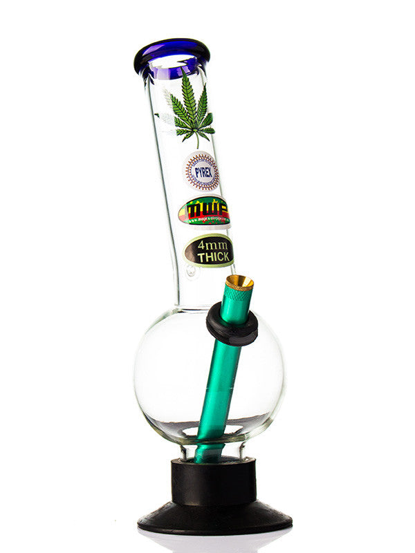 Blue Label Leaf 4mm glass bong