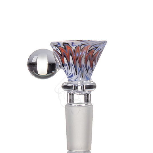 Marble Wig Wag Glass Cone 14mm - Blue.