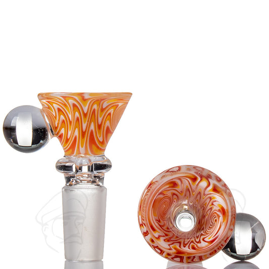 Marble Wig Wag Glass Cone 14mm - Orange.