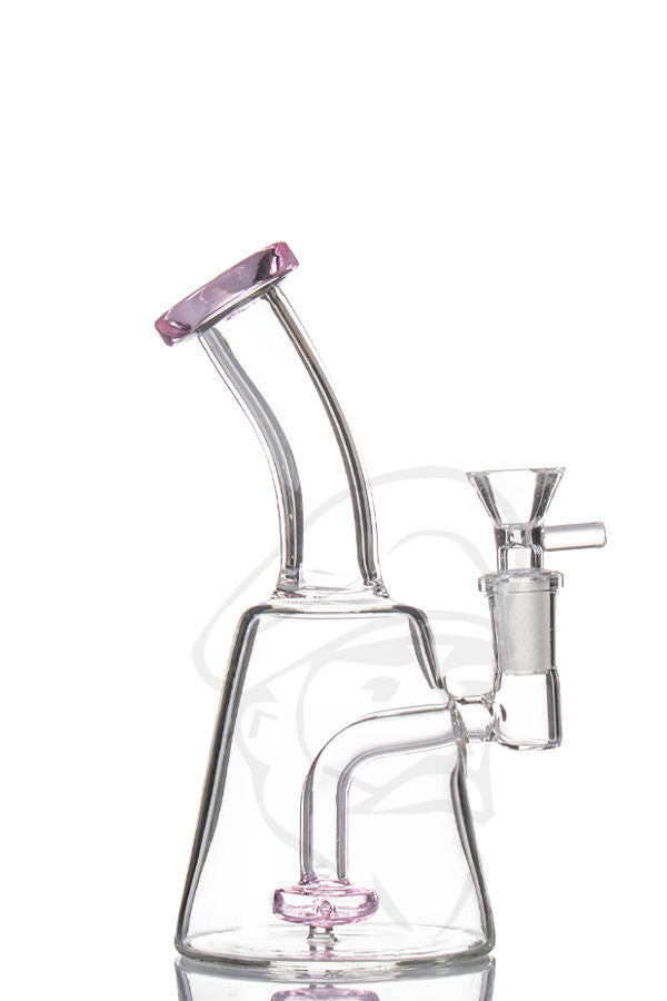 Mini Bong with Perc Pink - Side view.