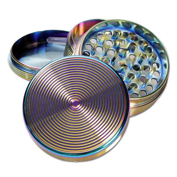 Oil Slick Aluminium Grinder 63mm 4 part - detail