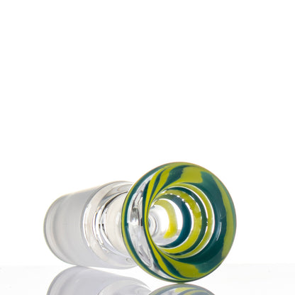 Plaisir Spiral Glass Cone 18.8mm Blue and Yellow - detail.