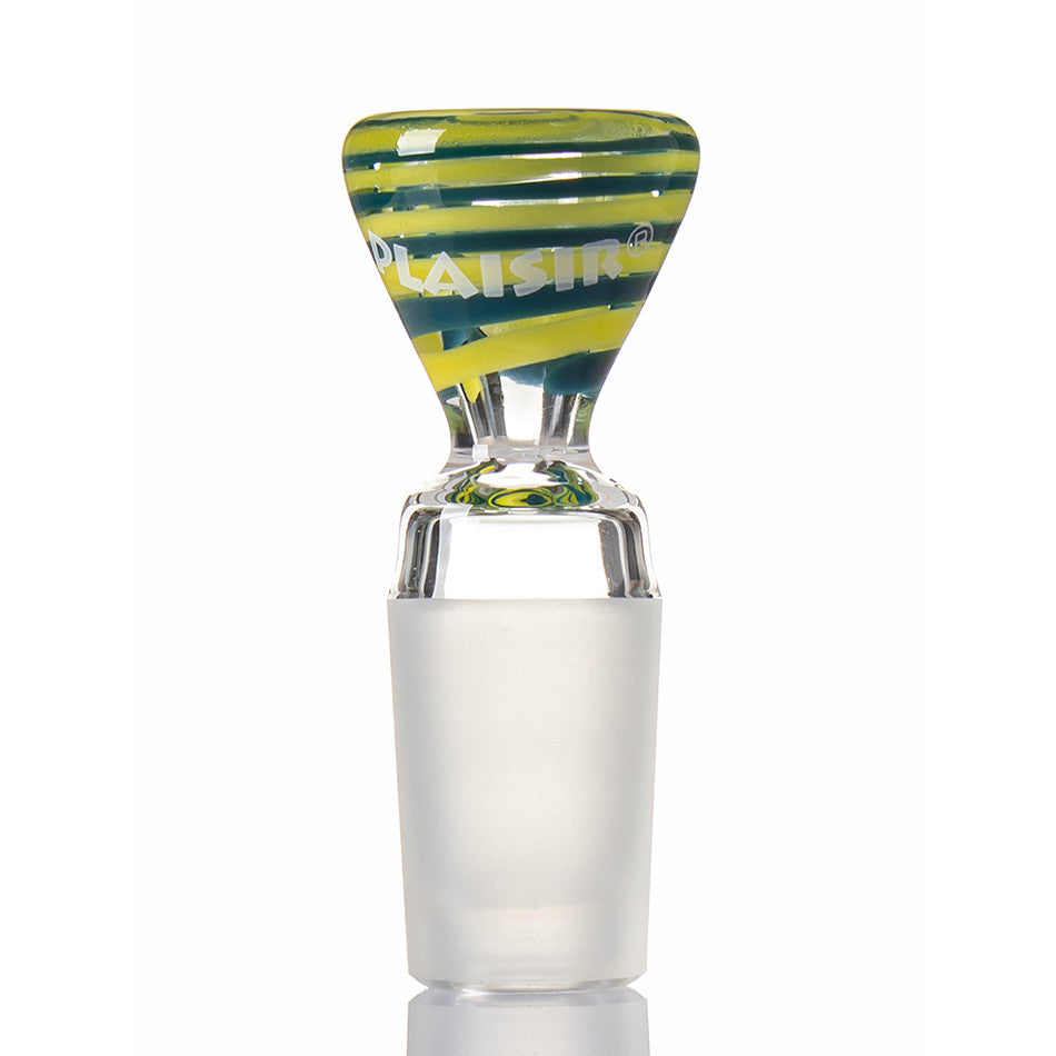 Plaisir Spiral Glass Cone 18.8mm - Blue and Yellow.