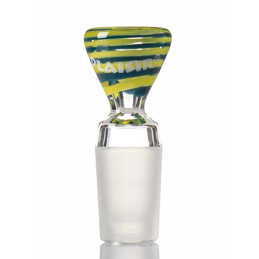 Plaisir Spiral Glass Cone 18.8mm - Blue and Yellow.