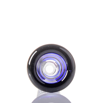 Plaisir Spiral Glass Cone 14.5mm - Black and Blue - Detail view.