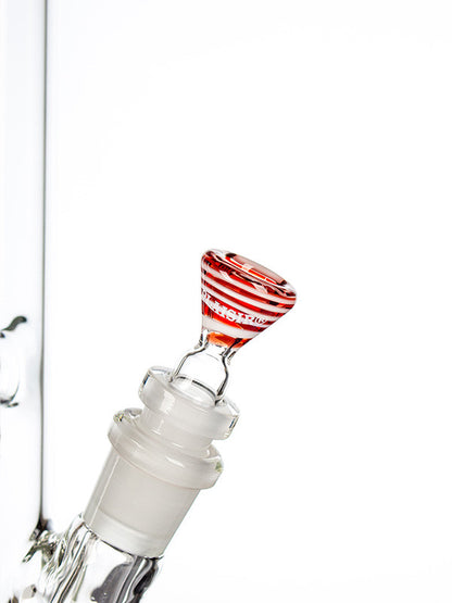 Plaisir Spiral Glass Cone 18.8mm - Red and White. Example of use.