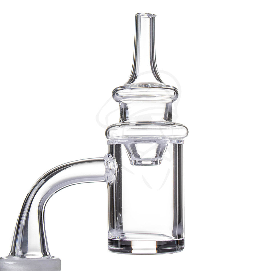 Ridgeline Carb Cap Clear - Example of use with flat top banger, quartz banger not included.