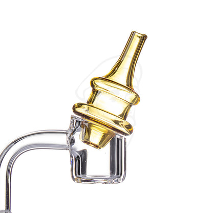Ridgeline Carb Cap Honey - Example of use with standard 4mm banger, quartz banger not included.